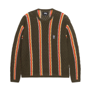 Stussy x Patta Striped Loose Gauge Sweater Olive