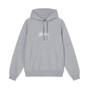 Stussy Stock Logo Embroidered Hood Grey Heather - 21FW