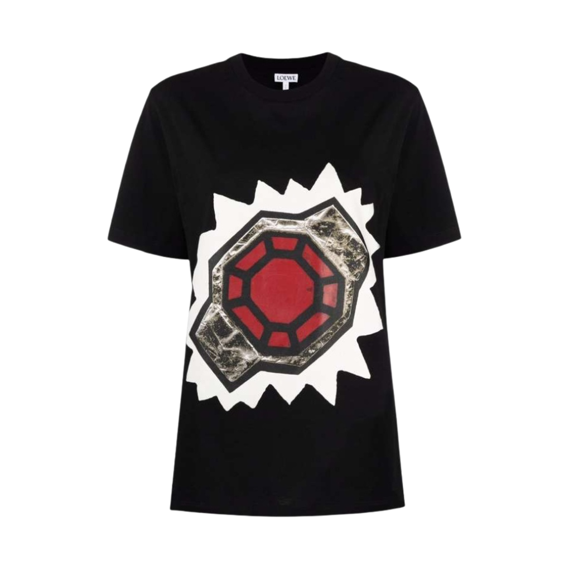 (W) 로에베 링 프린트 티셔츠 블랙((W) Loewe RIng Print T-Shirt Black) - 1