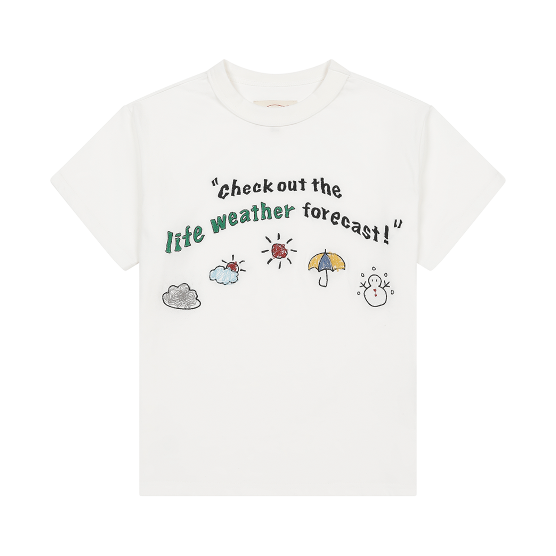 프라블럼올웨이즈 라이프 웨더 포어캐스트 티셔츠 화이트(Problemallways Life Weather Forecast T-Shirt White)
