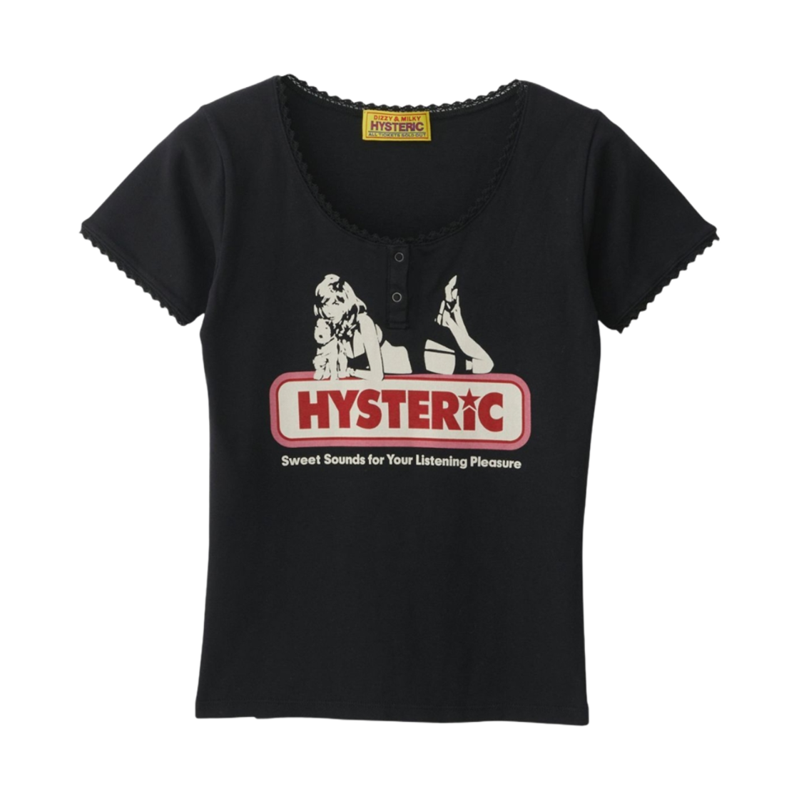 01241CT18 (W) Hysteric Glamour Sweet Sounds Chibi T-Shirt Black
