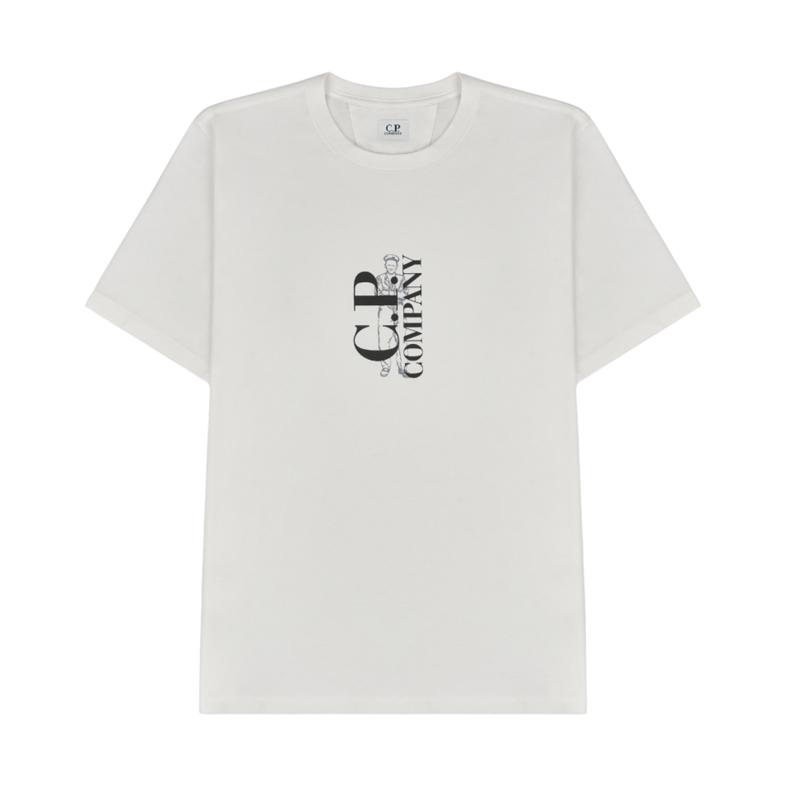 16CMTS139A005100W103 C.P. Company 30/1 Jersey British Sailor T-Shirt Gauze White - 24SS