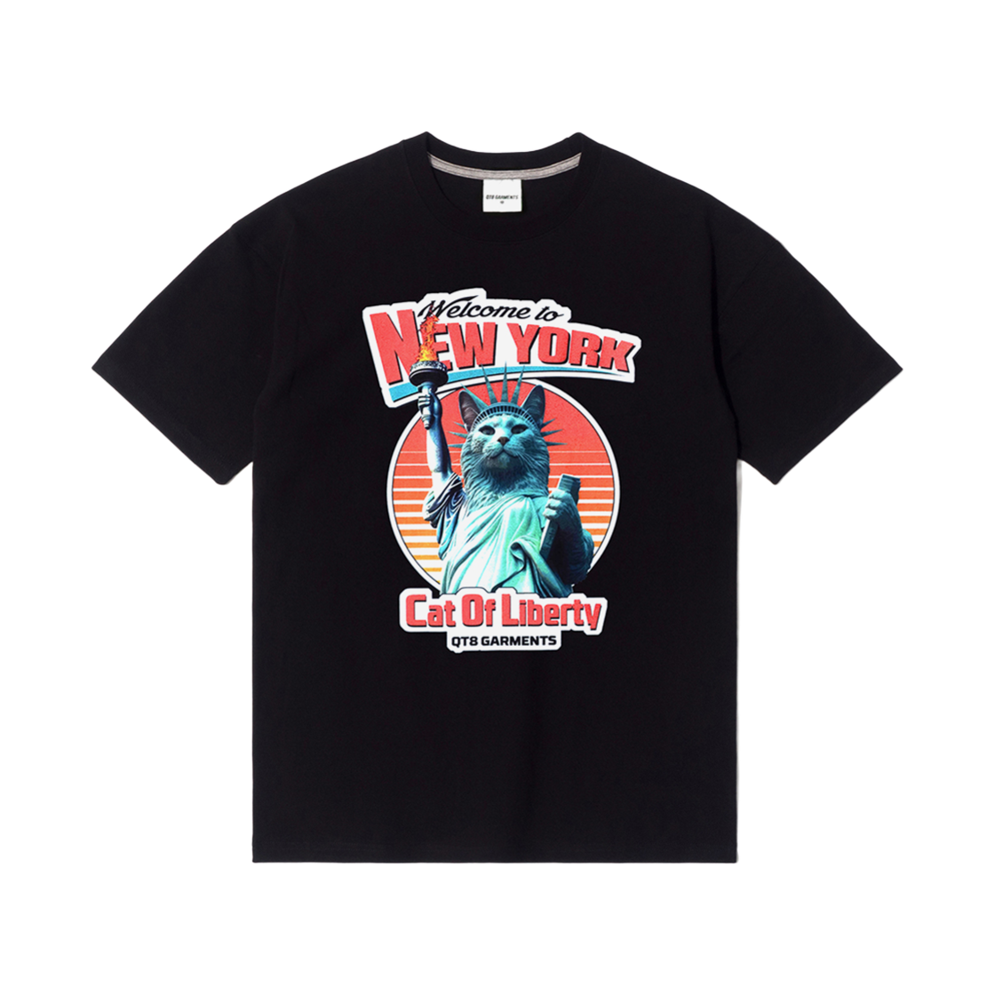 Q4MMTS006BLK QT8 GARMENTS Cat of Liberty Tee Black