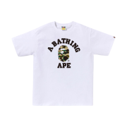 BAPE 1st Camo College T-Shirt White Yellow