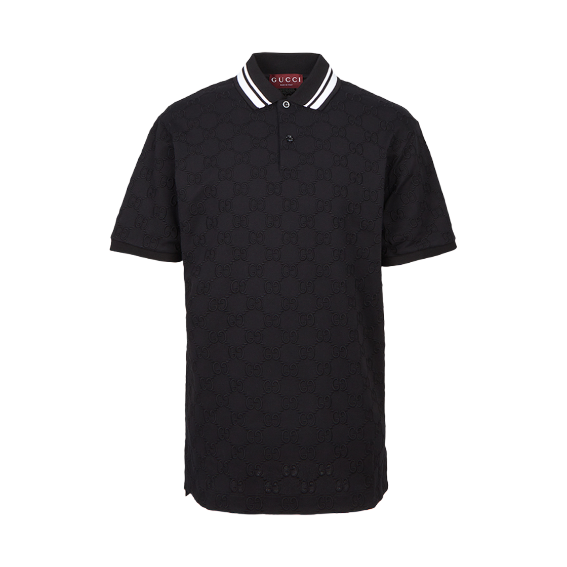 598956-XJGRT-1043 Gucci GG Collar Short Sleeve T-Shirt Black