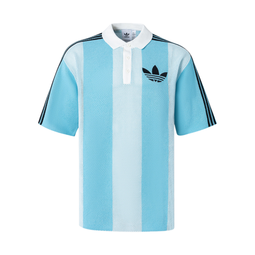 新品S Adidas ショートスリーブ ポロシャツJL5976 スカイブルー Adidas Originals BLOKECORE SHORT SLEEVE Polo Shirt Unisex Light