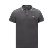 Moncler Logo Patch Polo Shirt Dark Gray - 24SS