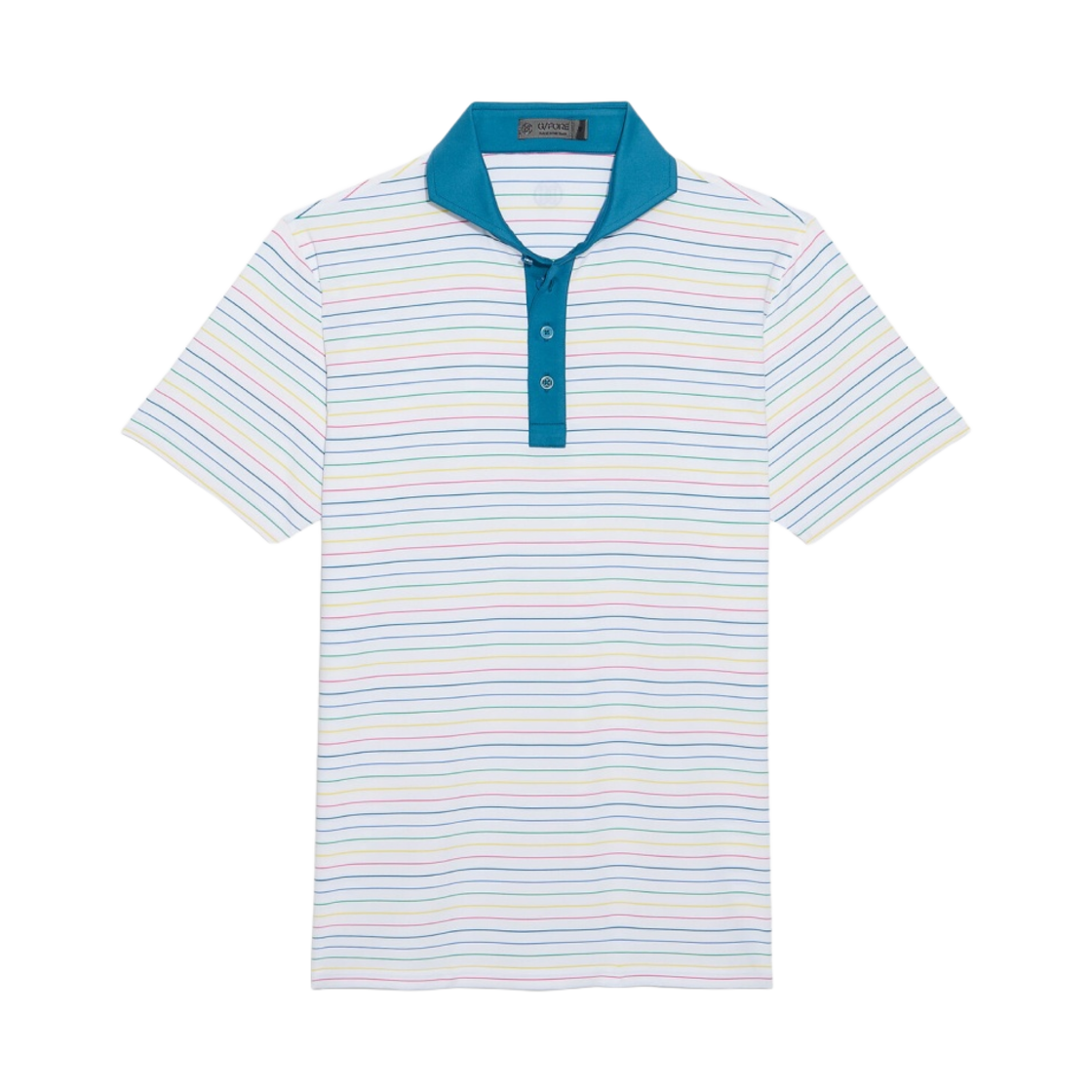 지포어 멀티 스트라이프 테크 저지 슬림핏 폴로 페트롤(G/Fore Multi Stripe Tech Jersey Slim Fit Polo Petrol) - 1