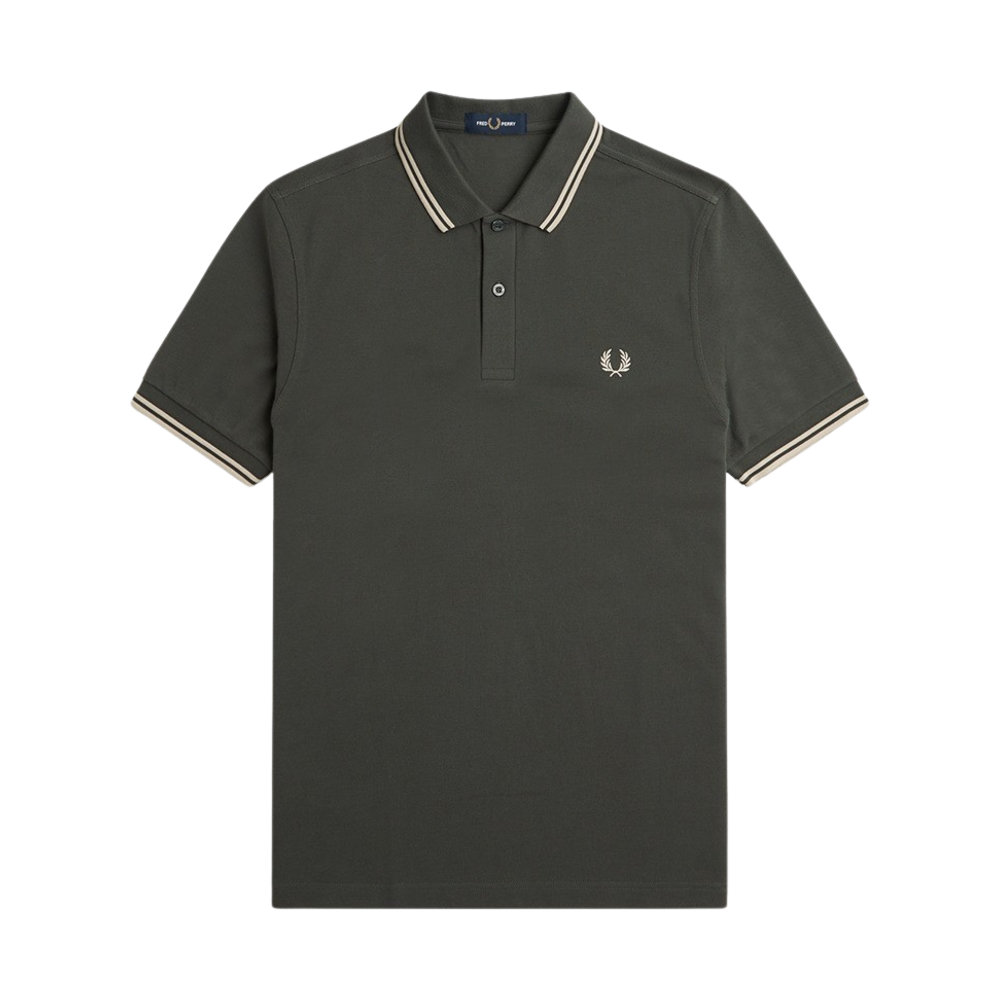 AFPM2413600-U98 Fred Perry M3600 Twin Tipped Fred Perry Shirt Field Green/Oatmeal