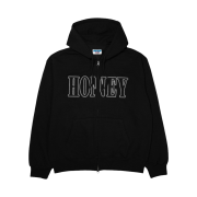 Honey Scoop House Honey Stitch Zip Up Hooded Sweatshirt Black