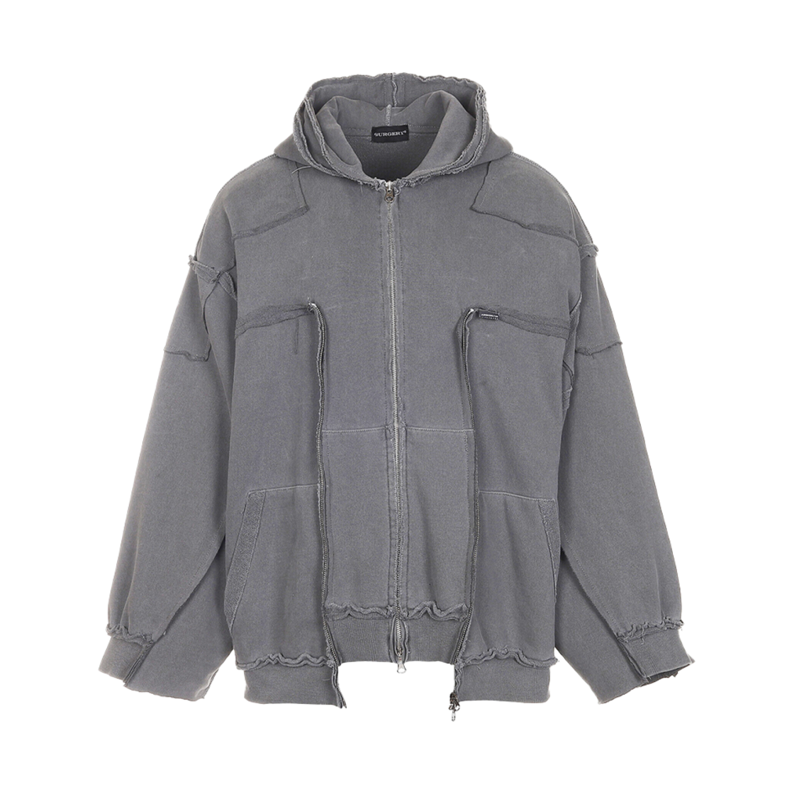 DROP003 Surgery Remake Over Pigment Dekki Hood Jacket Grey