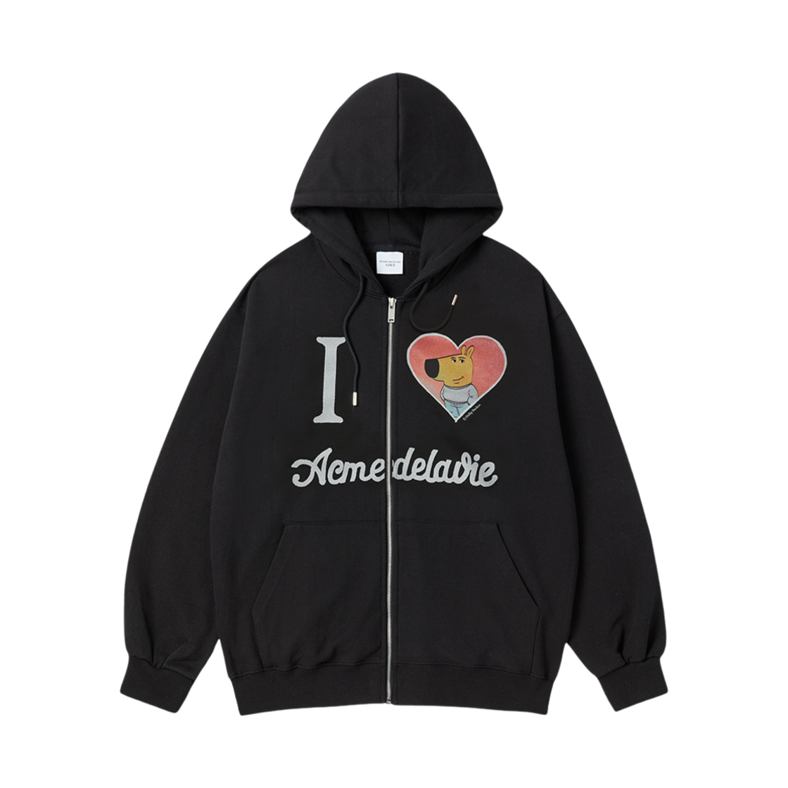 아크메드라비 아이러브유 칠가이 후드 집 업 블랙(ACME DE LA VIE Iloveyou Chill Guy Hoodie Zip Up Black)