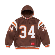 Supreme Football Zip Up Hooded Sweatshirt Brown - 24SS