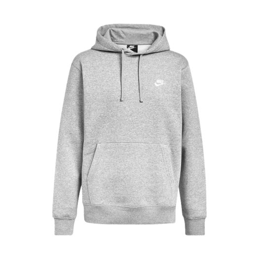 Nike Club French Terry Pullover Hoodie Dark Grey Heather Light Smoke Grey - Asia