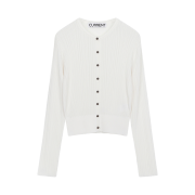 Current Rayon Round Neck Cardigan Ivory