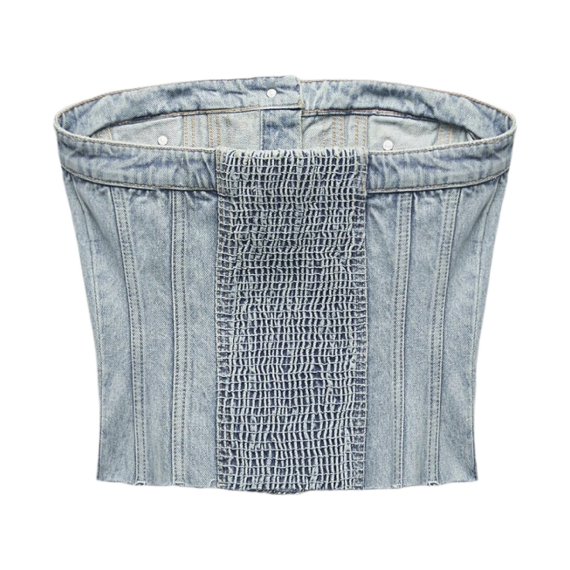 (W) 자라 데님 TRF 코르셋 탑 라이트 블루((W) Zara Denim TRF Corsetry Top Light Blue) - 2