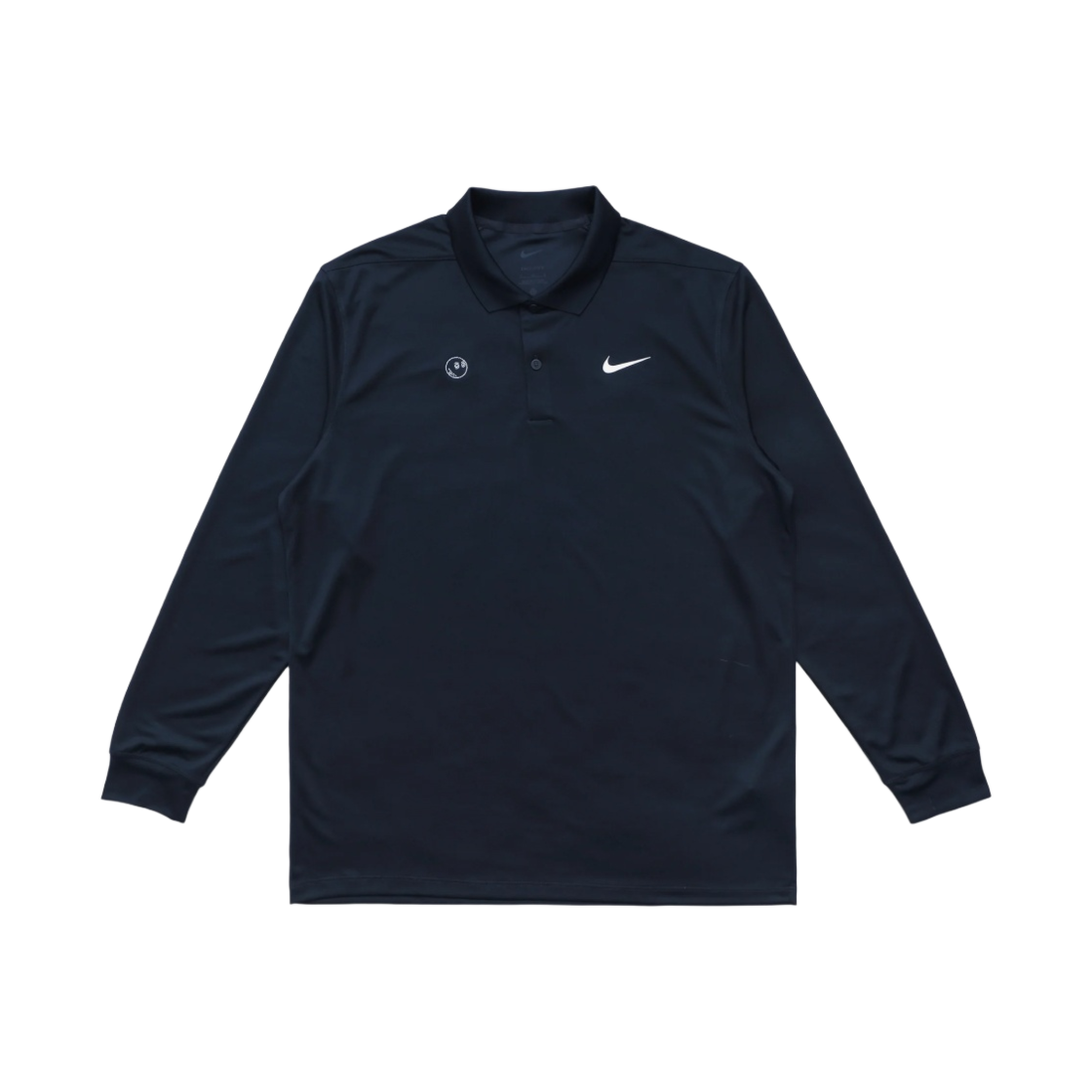 말본 골프 x 나이키 드라이핏 빅토리 솔리드 롱슬리브 폴로 컬리지 네이비(Malbon Golf x Nike Dri-Fit Victory Solid Long Sleeve Polo College Navy)