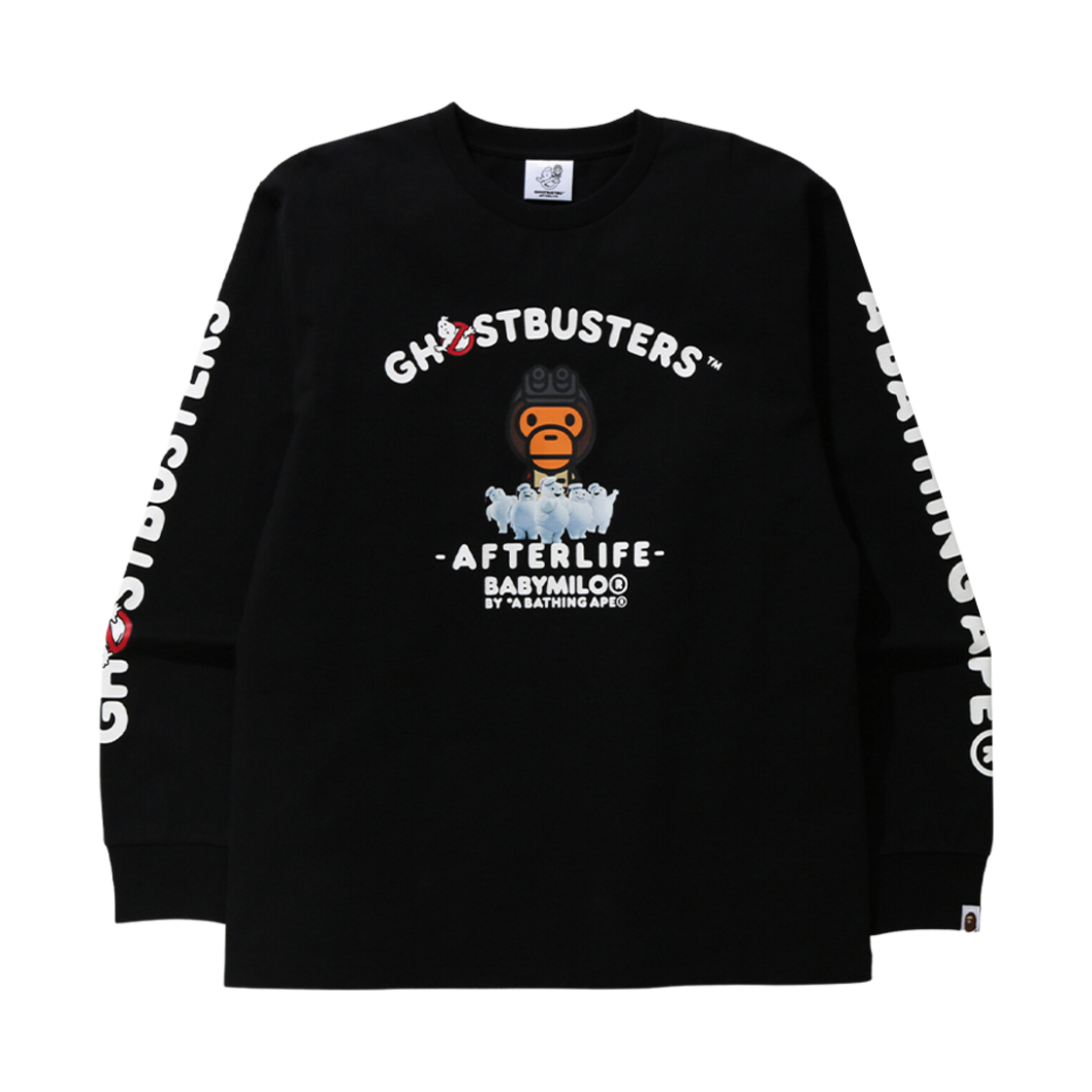 베이프 x 고스트버스터스 베이비 마일로 롱슬리브 티셔츠 블랙(BAPE x Ghostbusters Baby Milo Long Sleeve T-Shirt Black) - 1