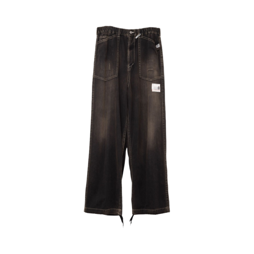 A12PT022-BLACK Maison Mihara Yasuhiro Denim Baker Pants Black