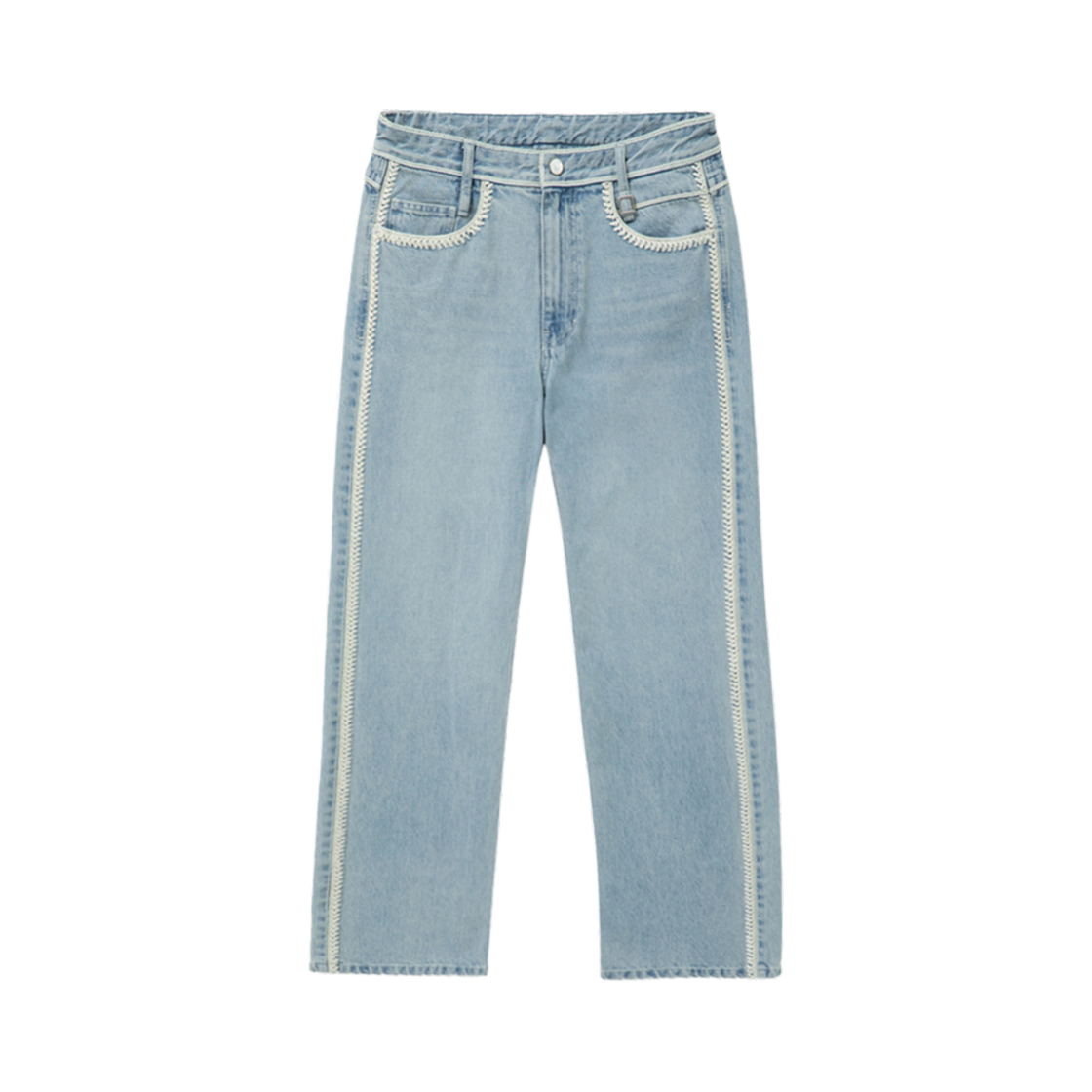 W251PT22982L Wooyoungmi Crochet Straight Denim Pants Blue - 25SS