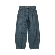 Karactor Sack Denim Pants Moss blue