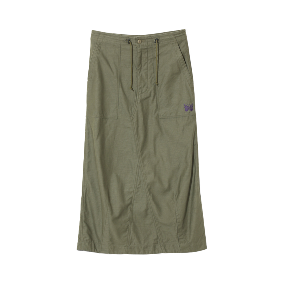 (W) 니들스 스트링 퍼티그 스커트 백 사틴 올리브((W) Needles String Fatigue Skirt Back Sateen Olive) - 1