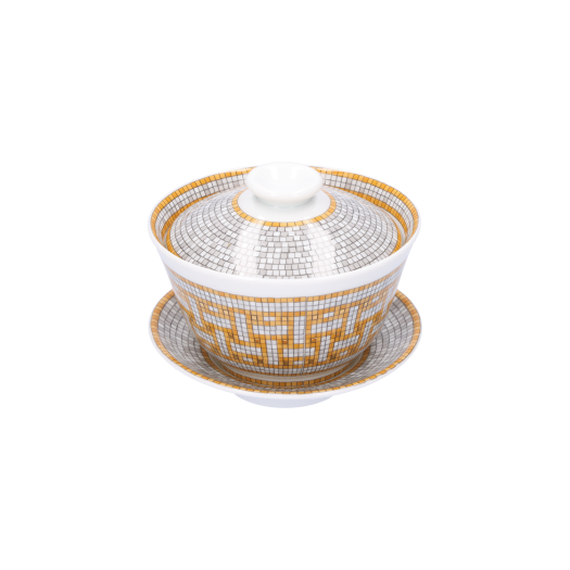 ITGQW6GLOA42 Hermes Mosaique au 24 Gold Mug and Lid Set