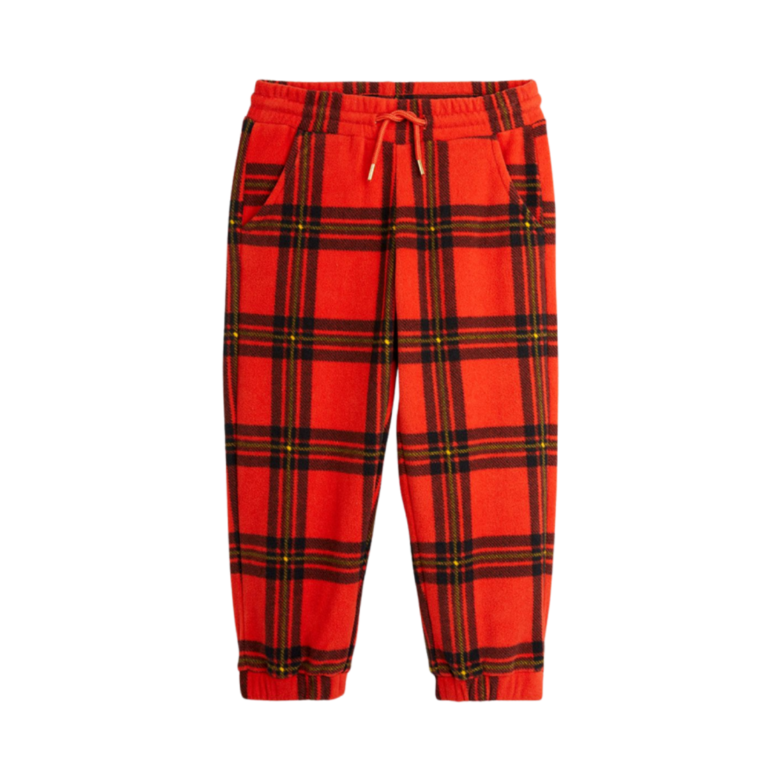 (키즈) 미니 로디니 체크 플리스 트라우저 레드((Kids) Mini Rodini Check Fleece Trousers Red)