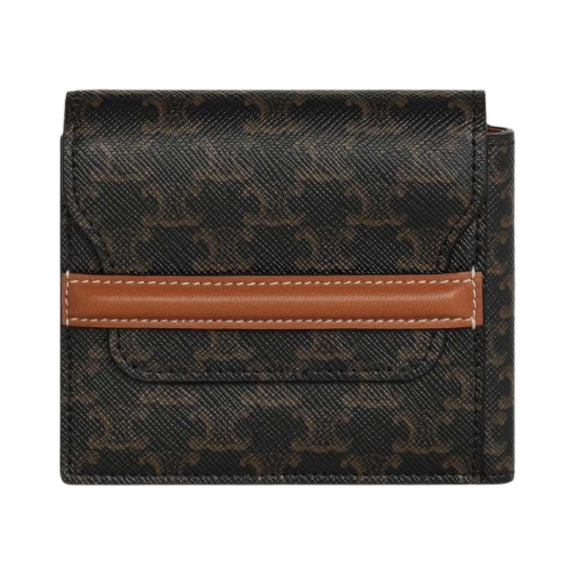 셀린느 트리옹프 캔버스 & 램스킨 플랩 오리가미 지갑 탄(Celine Flap Origami Wallet in Triomphe Canvas and Lambskin Tan) - 1