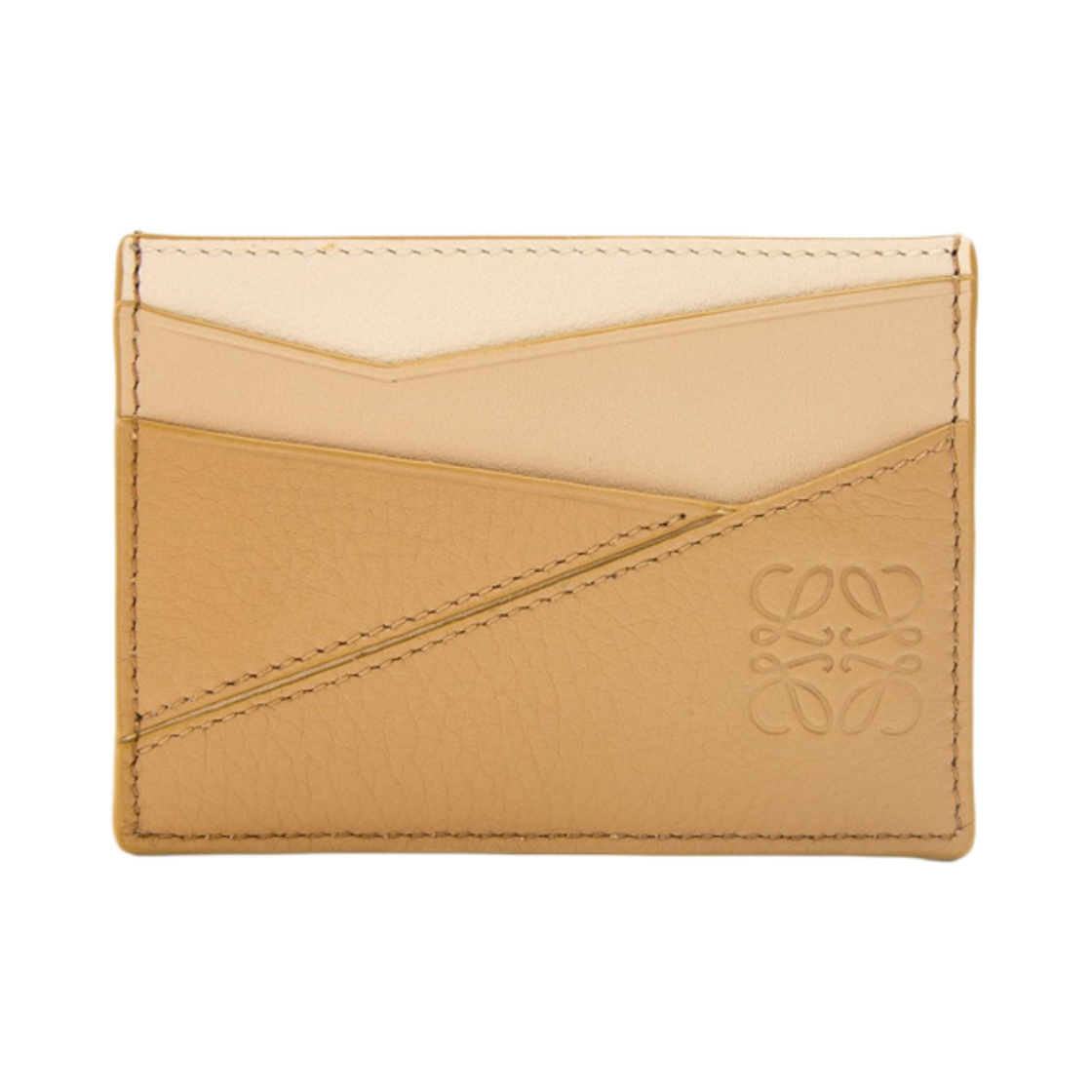 로에베 퍼즐 플레인 카드 홀더 클래식 카프스킨 앙고라 더스티 베이지 골드(Loewe Puzzle Plain Card Holder in Classic Calfskin Angora Dusty Beige Gold) - 1