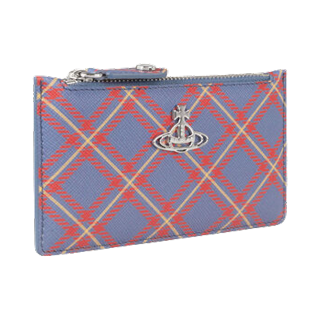 비비안 웨스트우드 슬림 롱 카드 홀더 블루 오렌지 타탄(Vivienne Westwood Slim Long Card Holder Blue Orange Tartan) - 2
