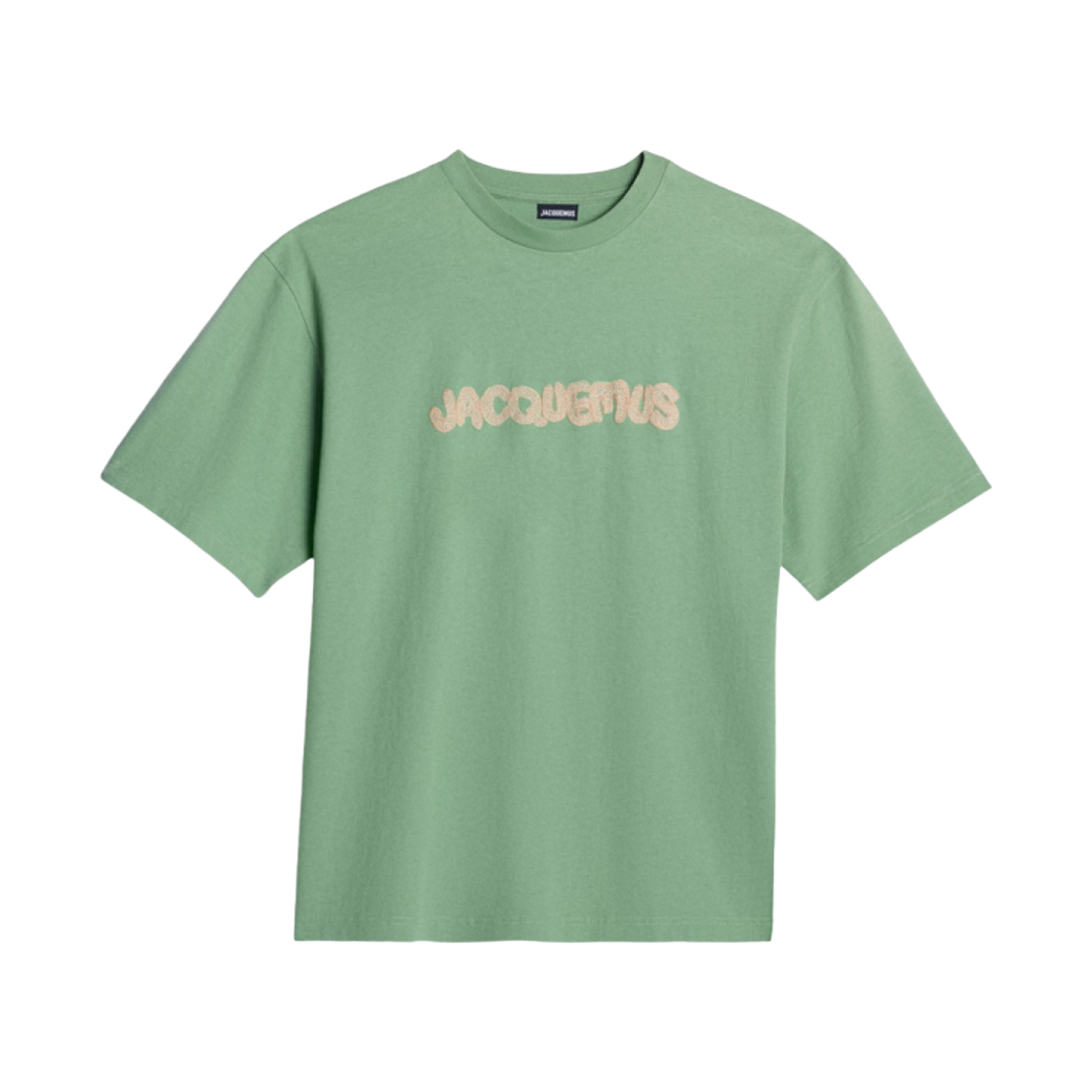 자크뮈스 르 티셔츠 라피아 로고 티셔츠 프린트 마크라메 로고 그린(Jacquemus Le T-Shirt Raphia Logo T-Shirt Print Macrame Logo Green) - 1