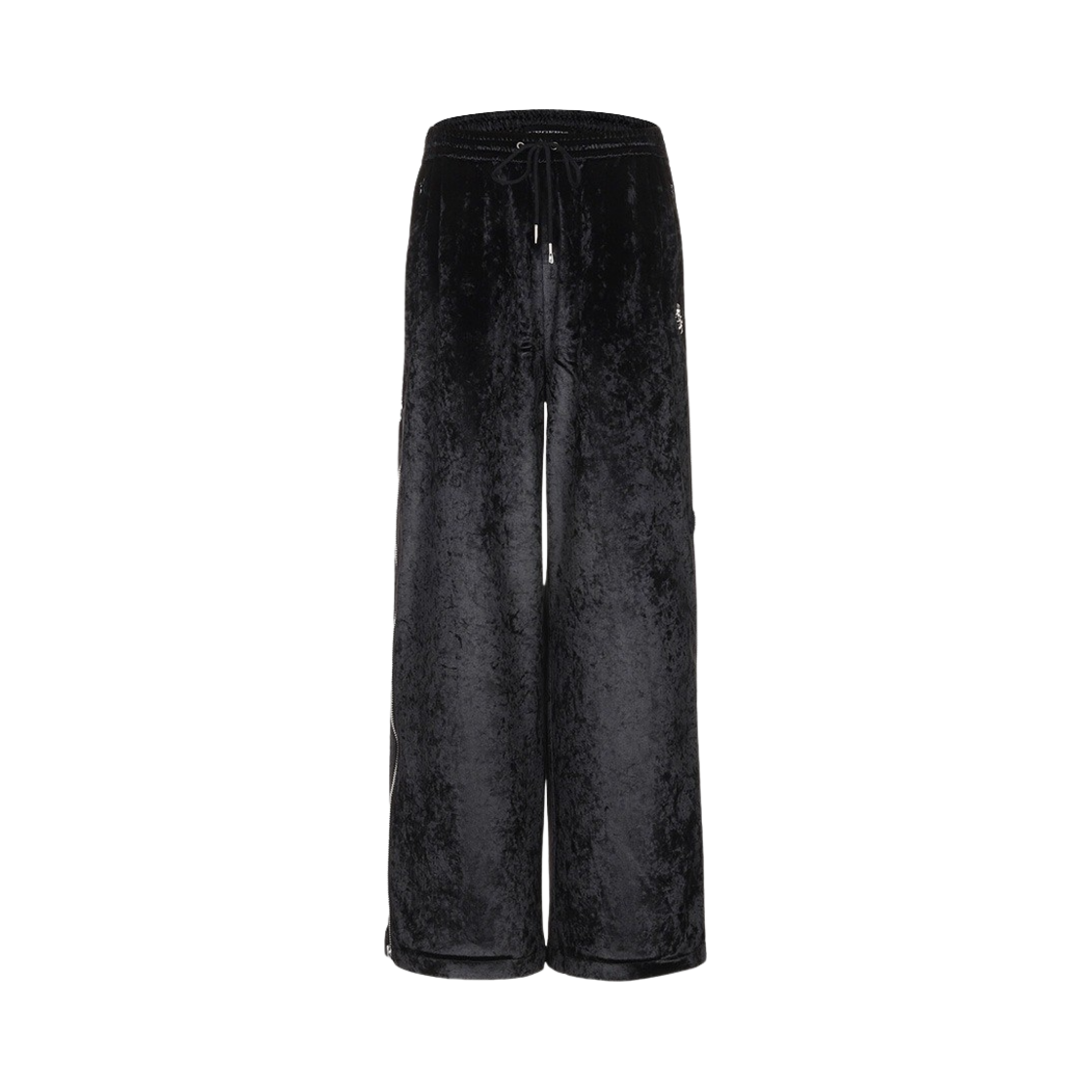 240003 Surgery Side Zip Velvet Wide Track Pants Black