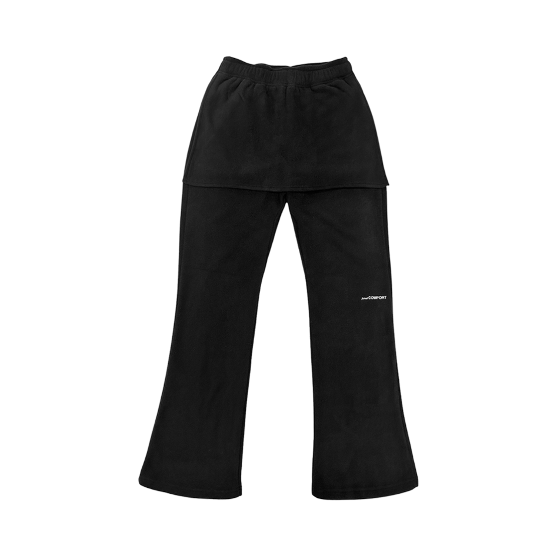 (W) 지초이 플리스 슬림 레이어드 팬츠 블랙 (30cm 버전)((W) Jichoi Fleece Slim Layered Pants Black (30cm Ver.))