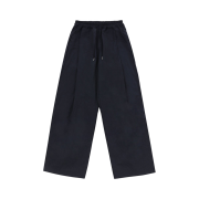 SLOW RECORD HOUSE Nylon One-Tuck Pants Navy