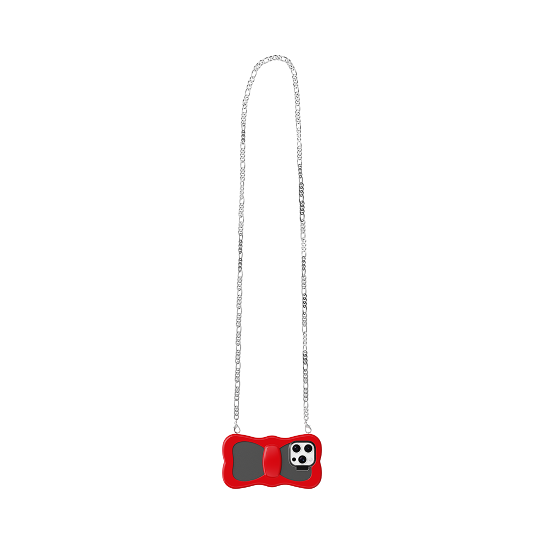 그래그 레이어드 리본 케이스 - 레드 (레이어드 리본 롱 글라이드 체인 - 실버)