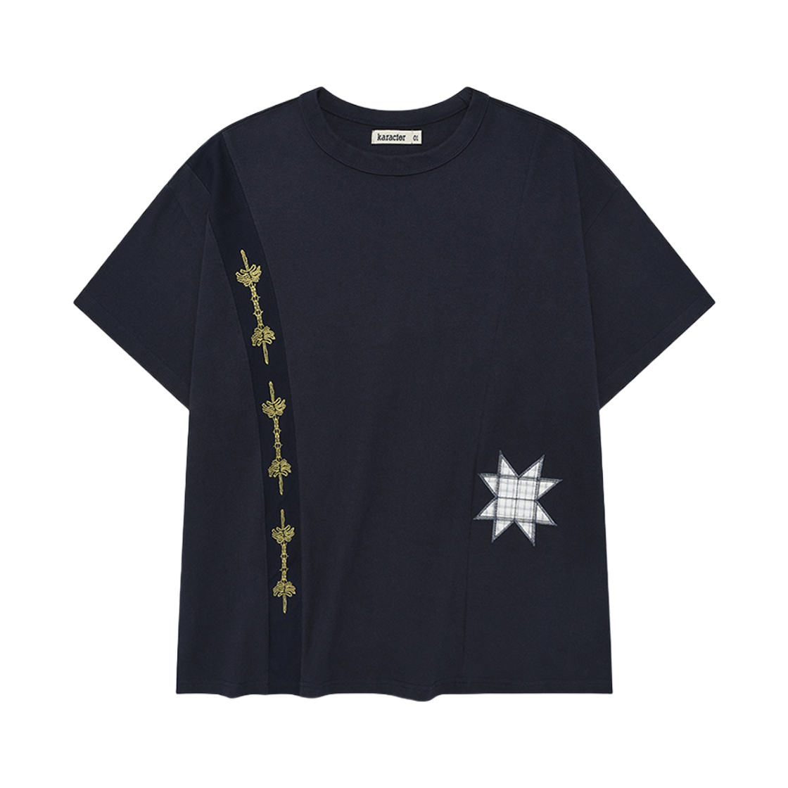 카락터 소잉 스터프 반팔 티셔츠 네이비(Karactor Sewing Stuff Half T-Shirt Navy)