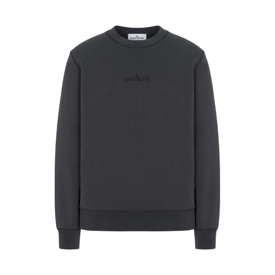 8025665CA-V0062 Stone Island 665CA Cotton Fleece Garment Dyed Embroidery Crewneck Sweatshirt Lead - 24SS