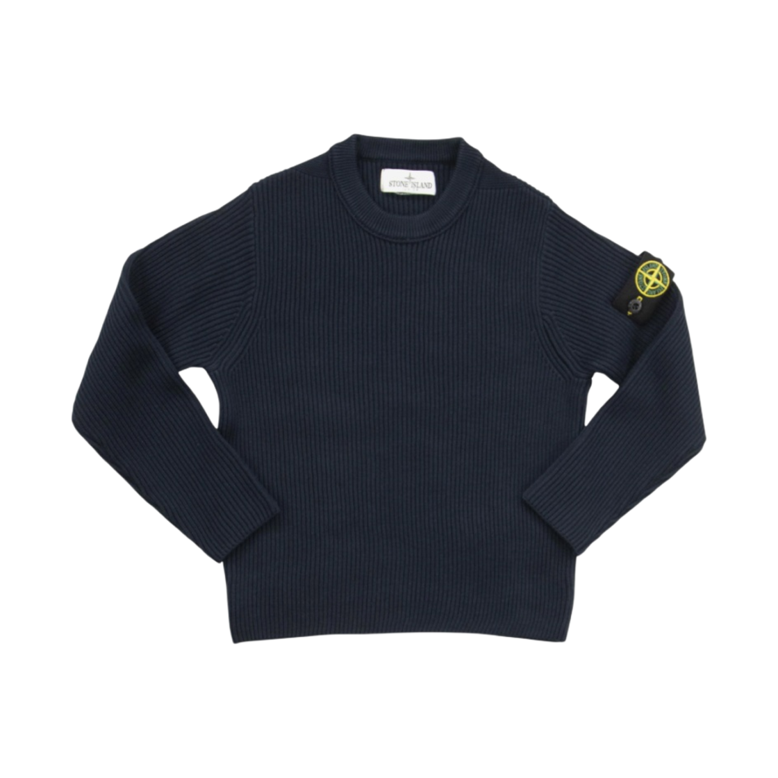 (키즈) 스톤 아일랜드 505A3 램스울 크루넥 니트 네이비 블루 - 22SS((Kids) Stone Island 505A3 Lambswool Crewneck Knit Navy Blue - 22SS) - 1