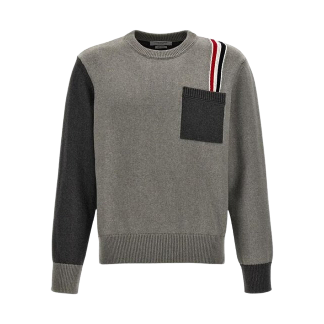 MKA502F-Y3017-982 Thom Browne Fun-Mix Jersey Crew Neck Pullover Tonal Grey