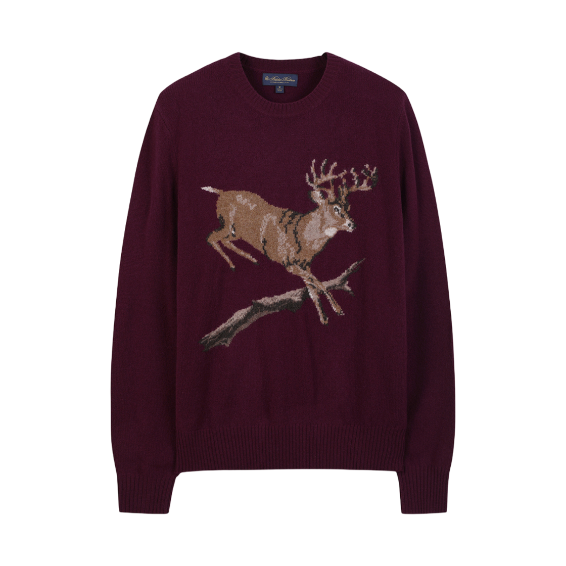 브룩스 브라더스 램스울 디어 인타르시아 스웨터 다크 레드(Brooks Brothers Lambswool Deer Intarsia Sweater Dark Red)