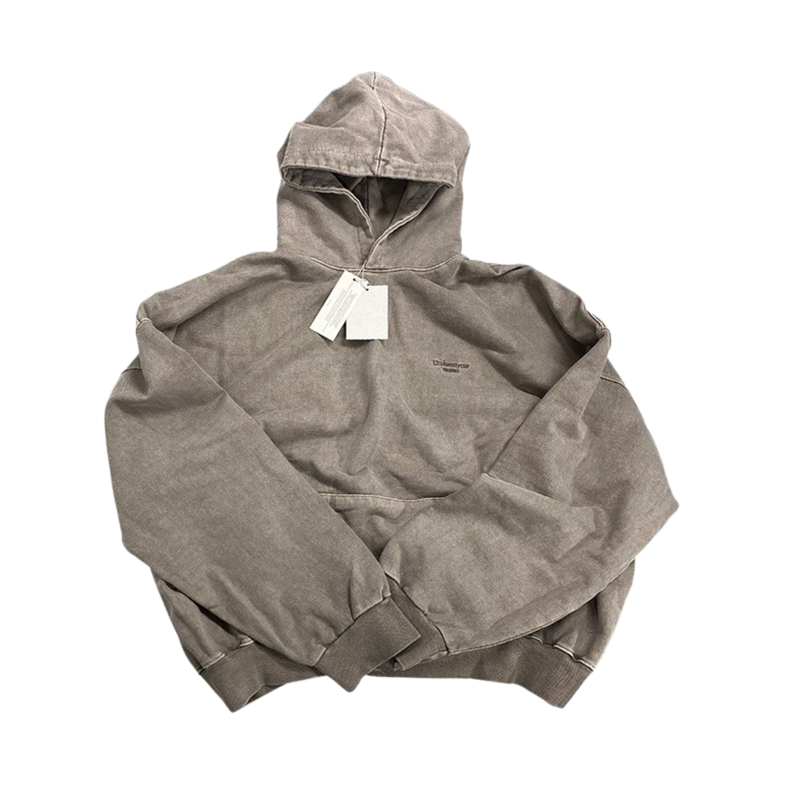 언더마이카 무.08 안티 Fxxking 로고 플레이 오버사이즈 피그먼트 후드 베이지(Undermycar Mu.08 Anti Fxxking Logo Play Oversized Pigment Hoodie Beige)