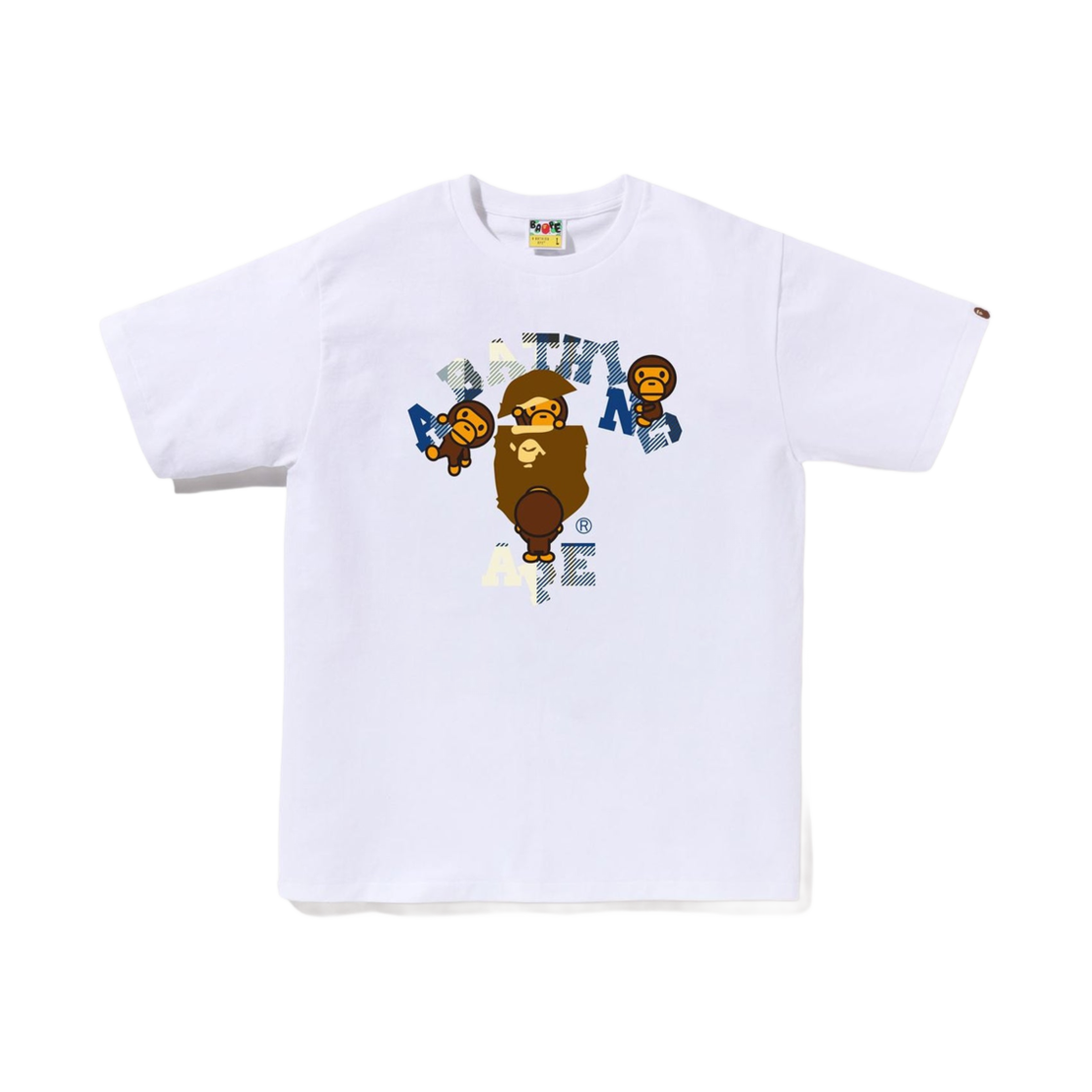 0ZXTEMX10010N BAPE Check College Milo T-Shirt White