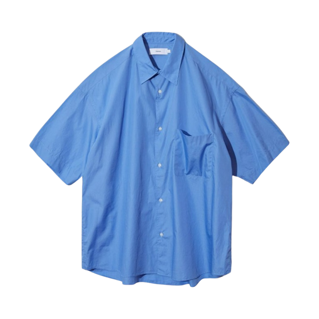 그라프페이퍼 브로드 숏슬리브 오버사이즈 레귤러 칼라 셔츠 블루(Graphpaper Broad S/S Oversized Regular Collar Shirt Blue)