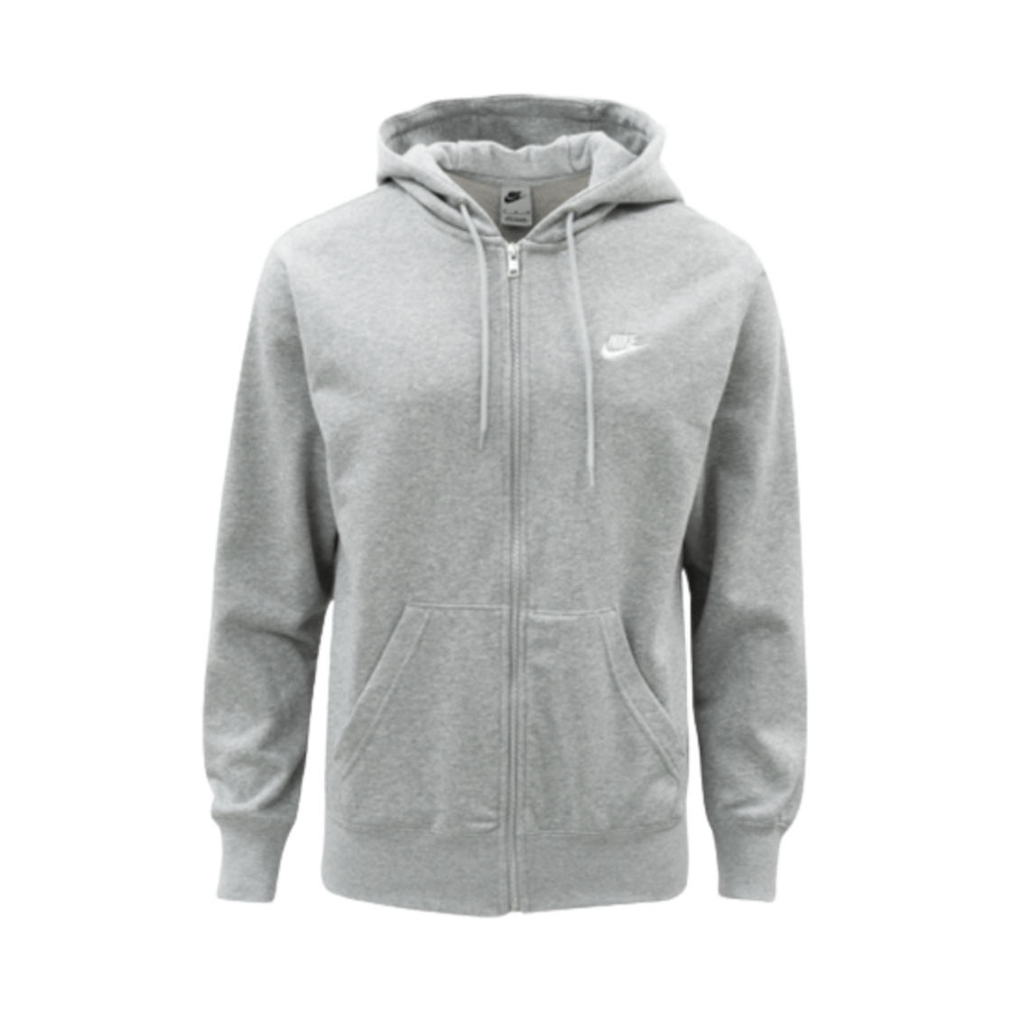 FN3885-063 Nike Club Full-Zip French Terry Hoodie Dark Grey Heather Light Smoke Grey - Asia