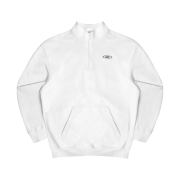 BORN TO WIN Chrome B Half Zip-Up Sweatshirts White