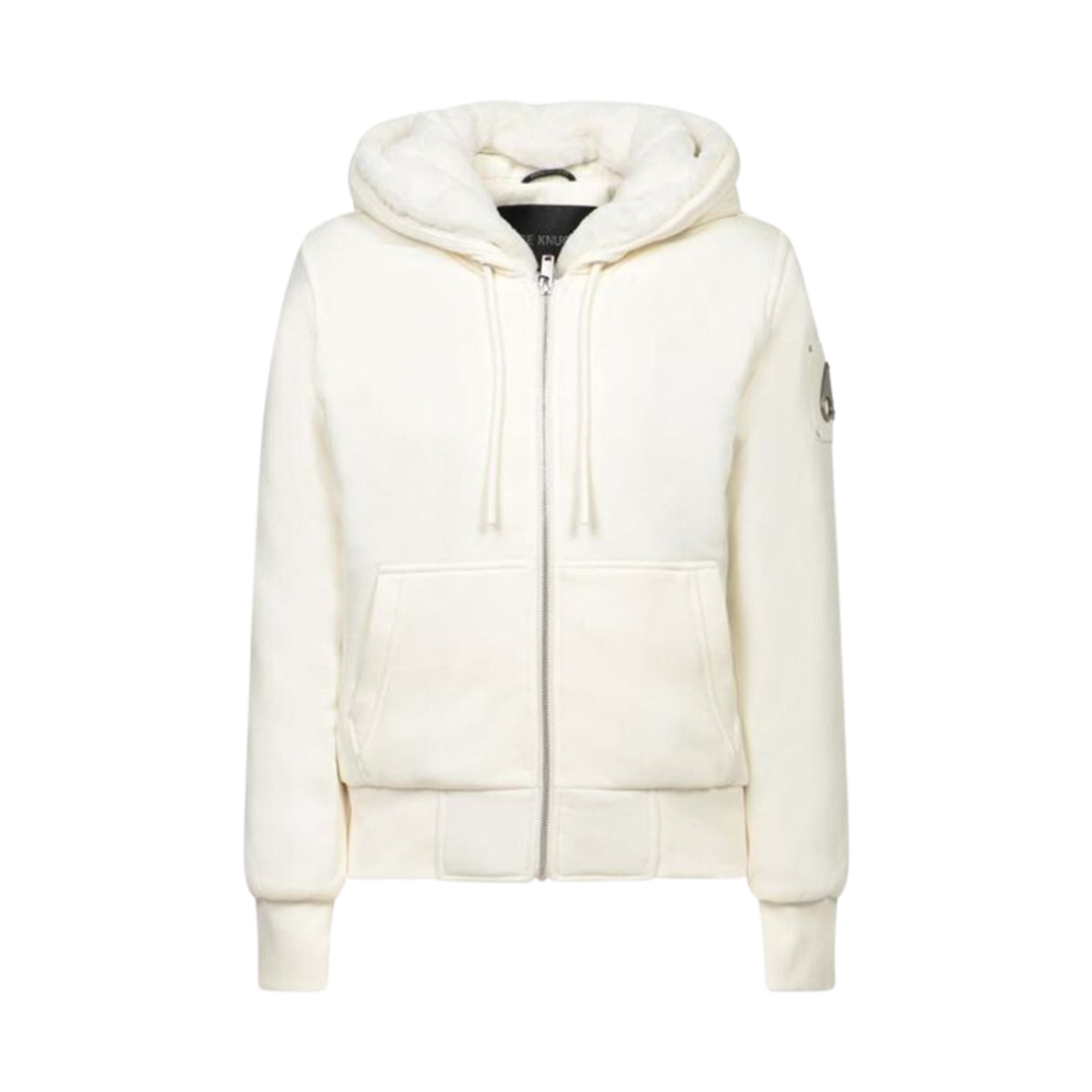 M34LS6361492 (W) Moose Knuckles Classic Bunny Zip Hoodie White