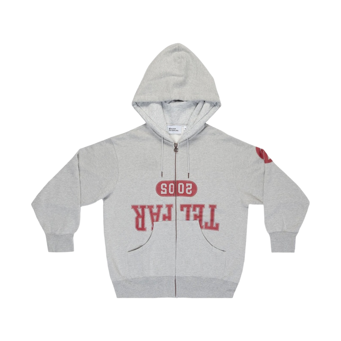 텔파 후드 집업 헤더 그레이(Telfar Zip-Up Hoodie Heather Grey)