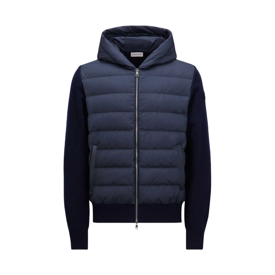 J2-091-9B00024-M4281-U7G Moncler Wool & Cashmere Padded Zip-Up Hoodie Navy Blue - 24FW