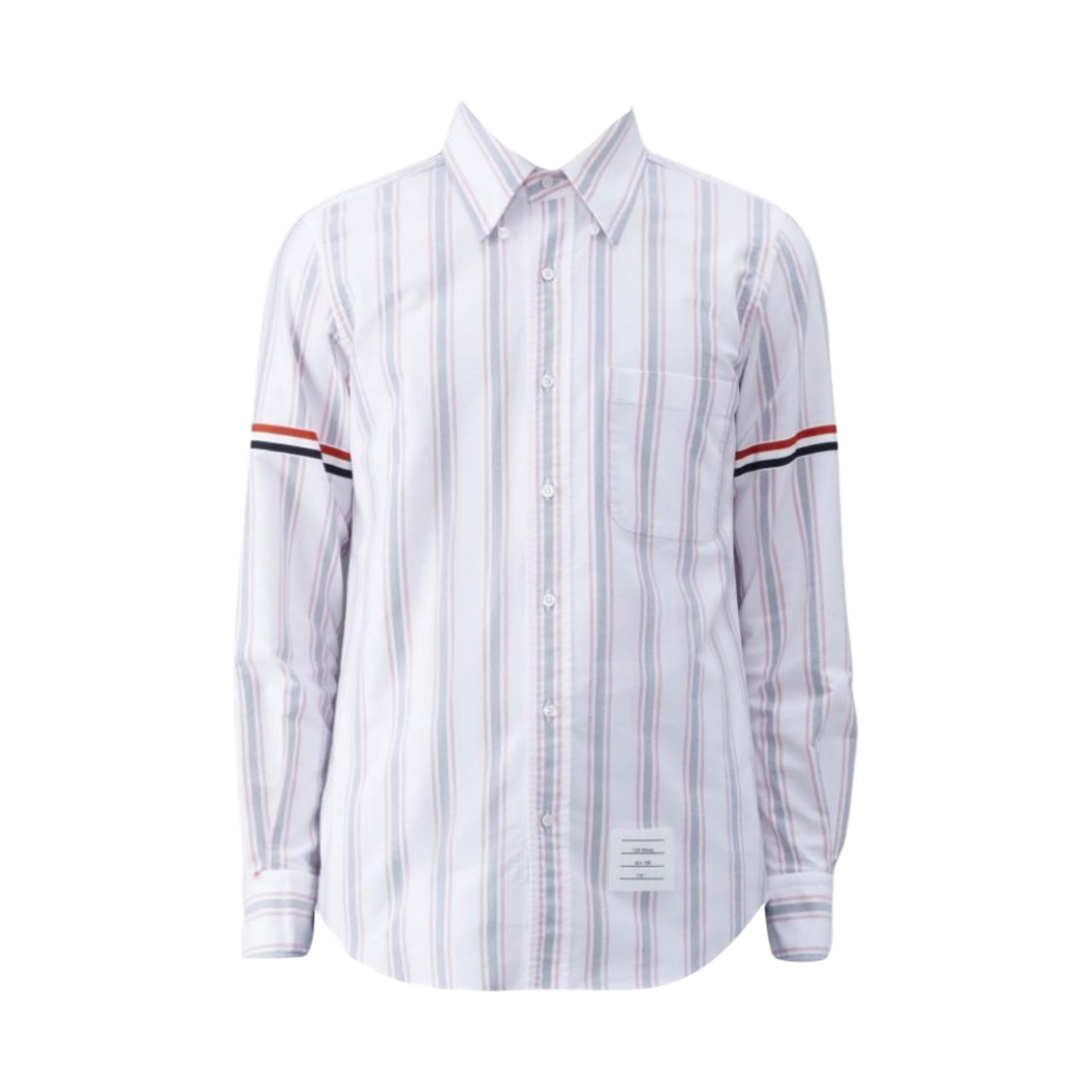 MWL301A-F0352-960 Thom Browne Stripe Oxford Armband Straight Fit Shirt White